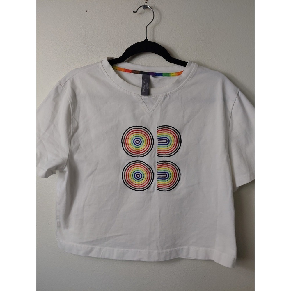 Sweaty Betty Embroidered Cropped Short Sleeve Tee Medium